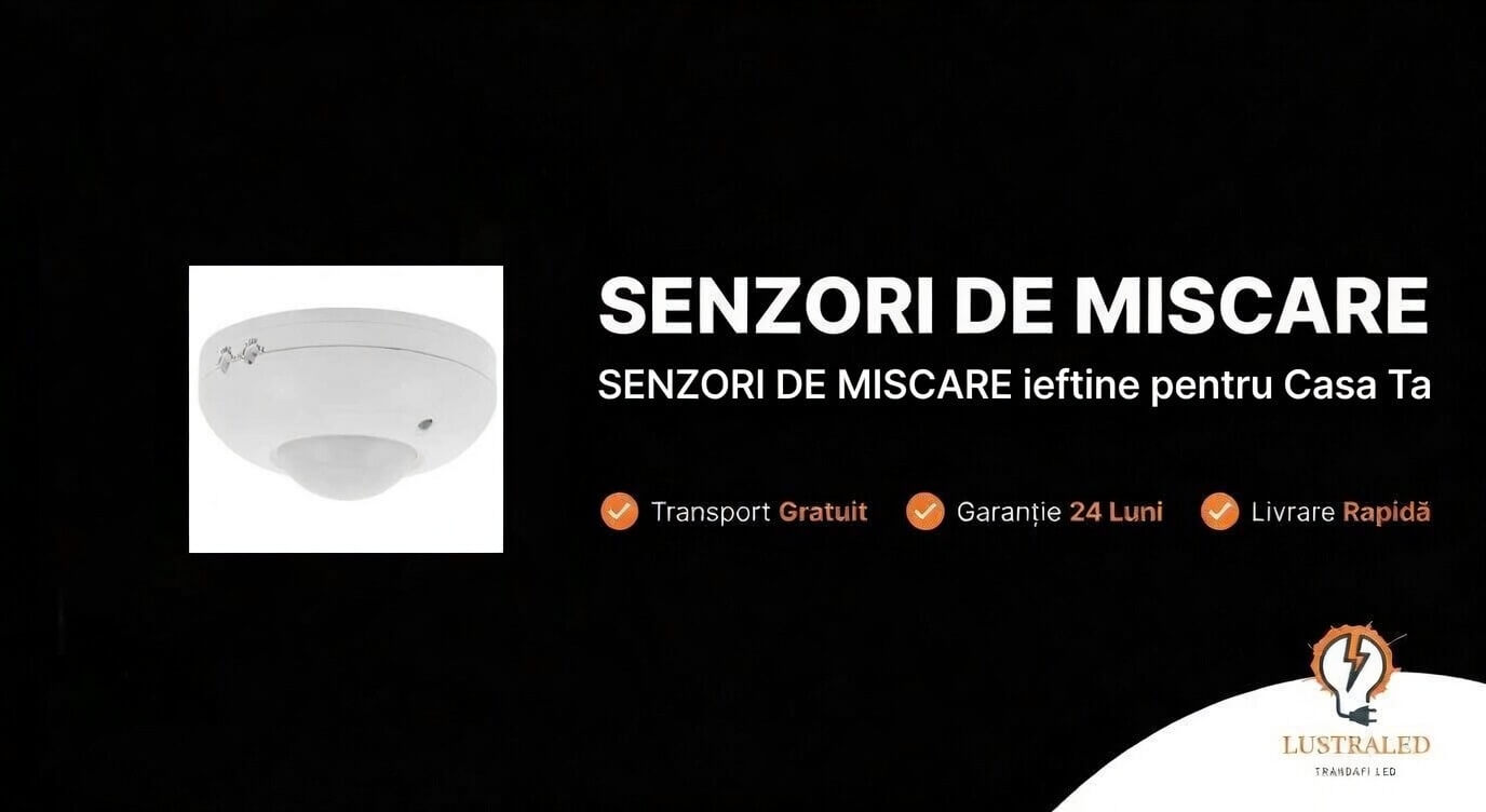 Senzor miscare LED PIR pentru iluminat automat
