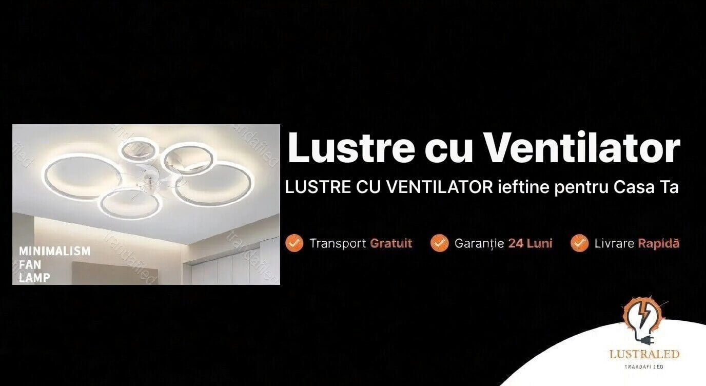 Ventilator de tavan cu lumina LED