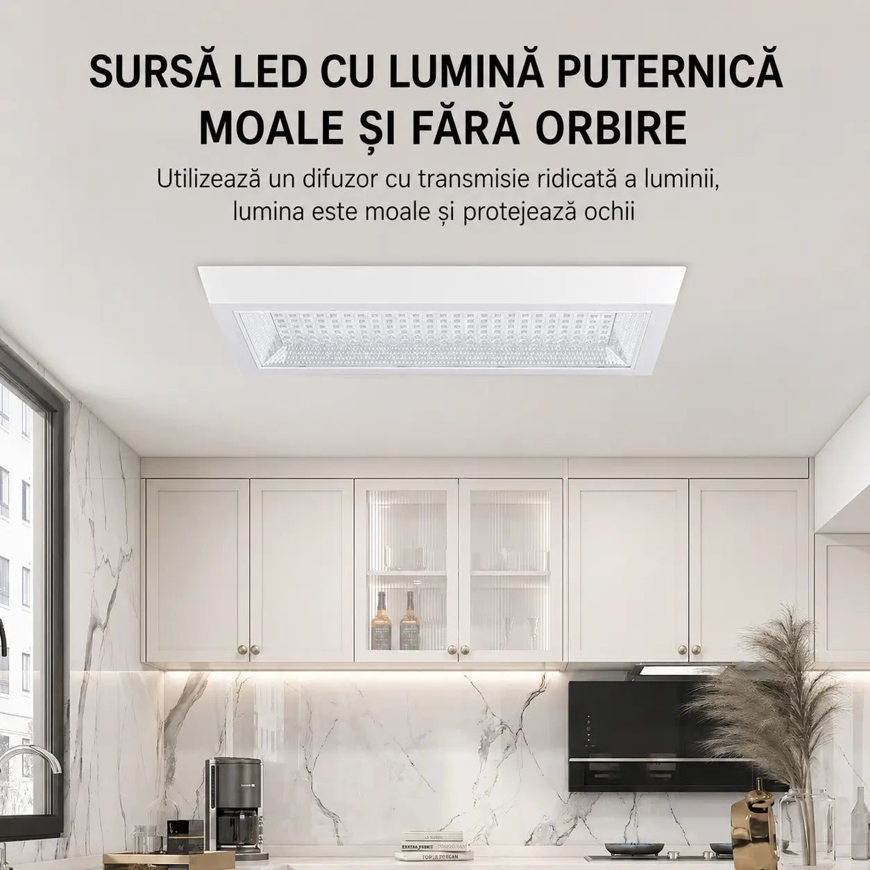 Plafonieră LED 30W Dreptunghiulară Alb Rece pentru Baie și Bucătărie - lustra led