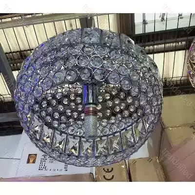 Lustra 338/200, cristal, schelet inox, inaltime ajustabila 30-90 cm, dulie E27 - lustra led