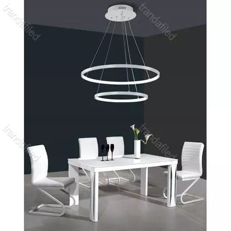 Lustre Led Living 8827 ,Telecomanda 40+60 cm , 150W , Lumina Neutra, ALB, CALD .reglabil pe inaltime - lustra led