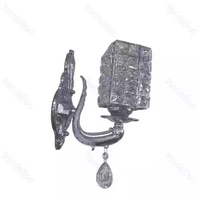Aplica 5712/1 , cristal, 1*E27, schelet cromat, abajur alb transparent - lustra led