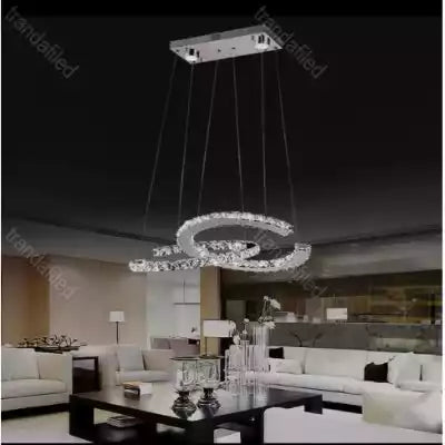 Lampa suspendata eleganta Pendul LED Varrazo, L8231, Crom-Cristal, 56W.telecomanda - lustra led