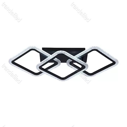 Lustră LED 80W cu Telecomandă, Negru, 3 Culori, Dimabilă, Design Modern, Tavan - lustra led