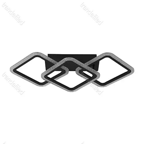 Lustră LED 80W cu Telecomandă, Negru, 3 Culori, Dimabilă, Design Modern, Tavan - lustra led