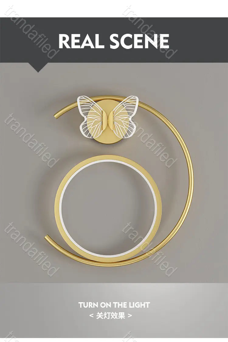 aplica-led-fluture-auriu-28w-cu-lumina-rece-naturala-calda-pentru-copii