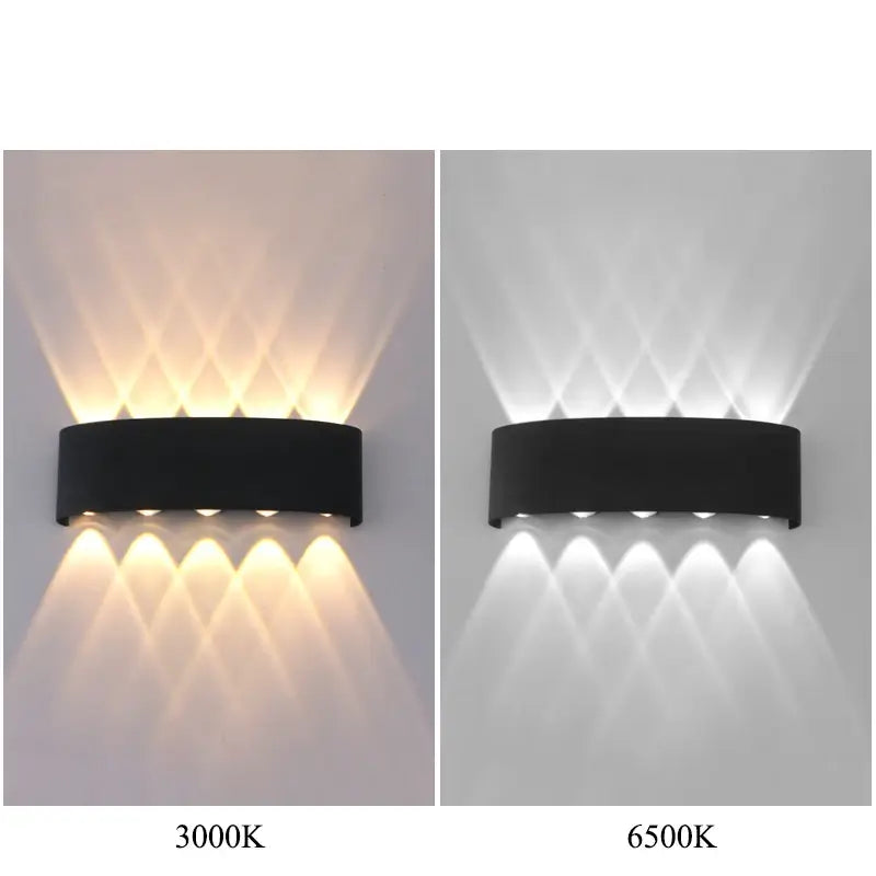 Aplica LED exterior 10W comparatie lumina calda 3000K si lumina rece 6500K