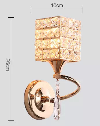 Aplica de Perete cu Abajur din Cristal, E27, 60W, Crom Lucios, Modernă,Aplica 606-FGD - lustra led