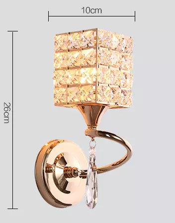 Aplica de Perete cu Abajur din Cristal, E27, 60W, Crom Lucios, Modernă,Aplica 606-FGD - lustra led