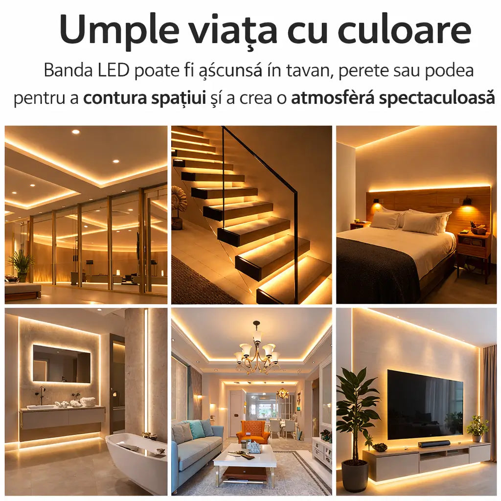 Banda LED decorativa pentru iluminat interior living dormitor si scari