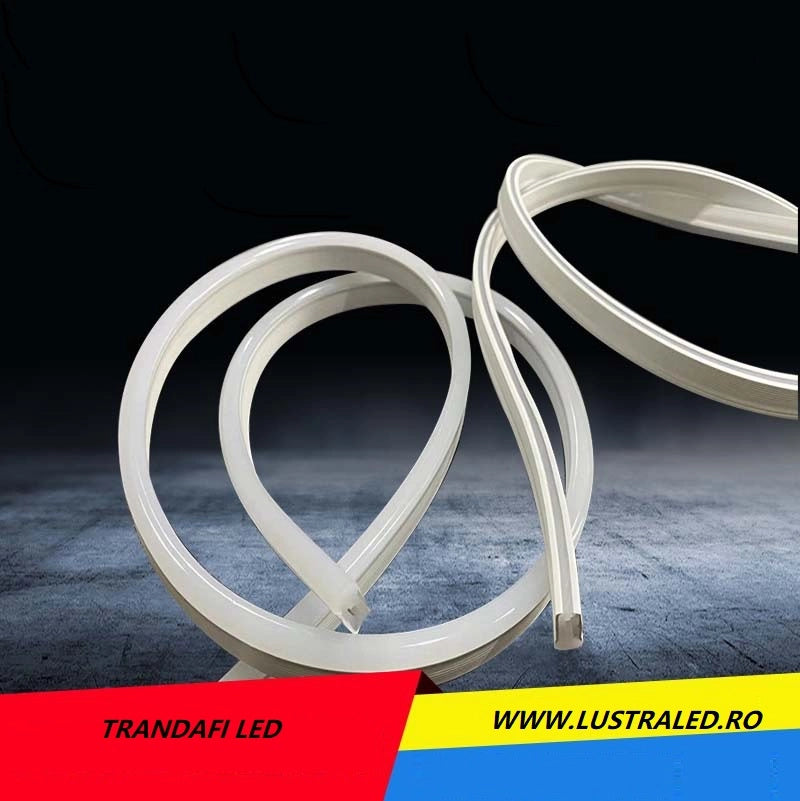 banda led neon 100m 220v exterior ip65 alb cald