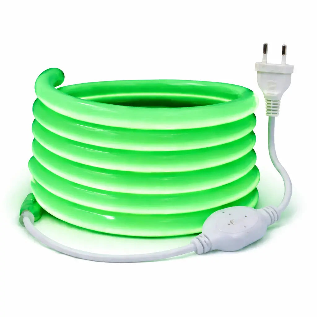 Banda LED neon verde cu iluminare 360° circulara flexibila