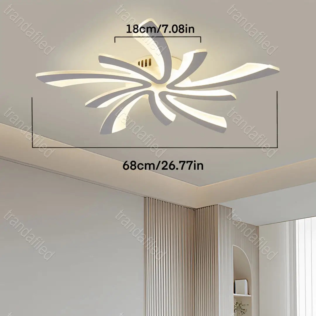 candelabru-led-120w-dimabil-cu-5-brate-telecomanda-si-control-mobil-design-modern-alb-mat-pentru-living-sau-dormitor