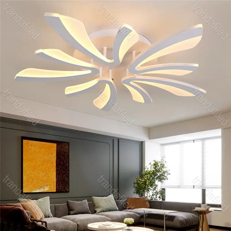 candelabru-led-120w-dimabil-cu-5-brate-telecomanda-si-control-mobil-design-modern-alb-mat-pentru-living-sau-dormitor