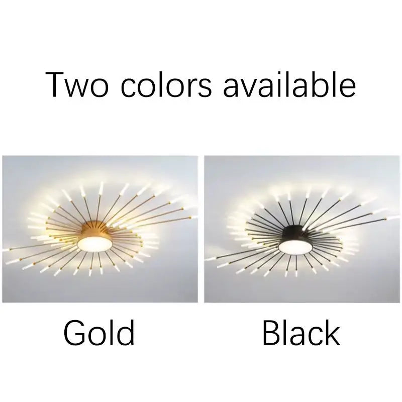 Candelabru LED design stea disponibil în două culori, auriu și negru