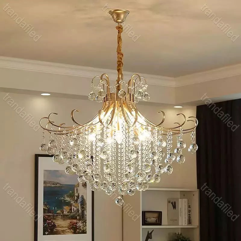 Candelabru cristal aluminiu/cristale artificiale, Lampa suspendata eleganta,culoarea cromului L501 Diametru 400mm - lustra led