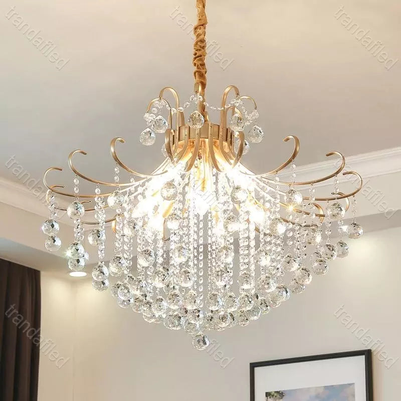 Candelabru cristal aluminiu/cristale artificiale, Lampa suspendata eleganta,culoarea cromului L501 Diametru 400mm - lustra led