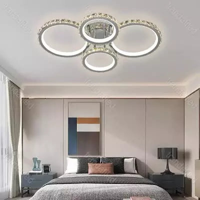 Lustră LED 208W cu Telecomandă, Negru, 3 Culori, Dimabilă, Design Modern, Tavan - lustra led