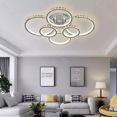 Lustră LED 208W cu Telecomandă, Negru, 3 Culori, Dimabilă, Design Modern, Tavan - lustra led