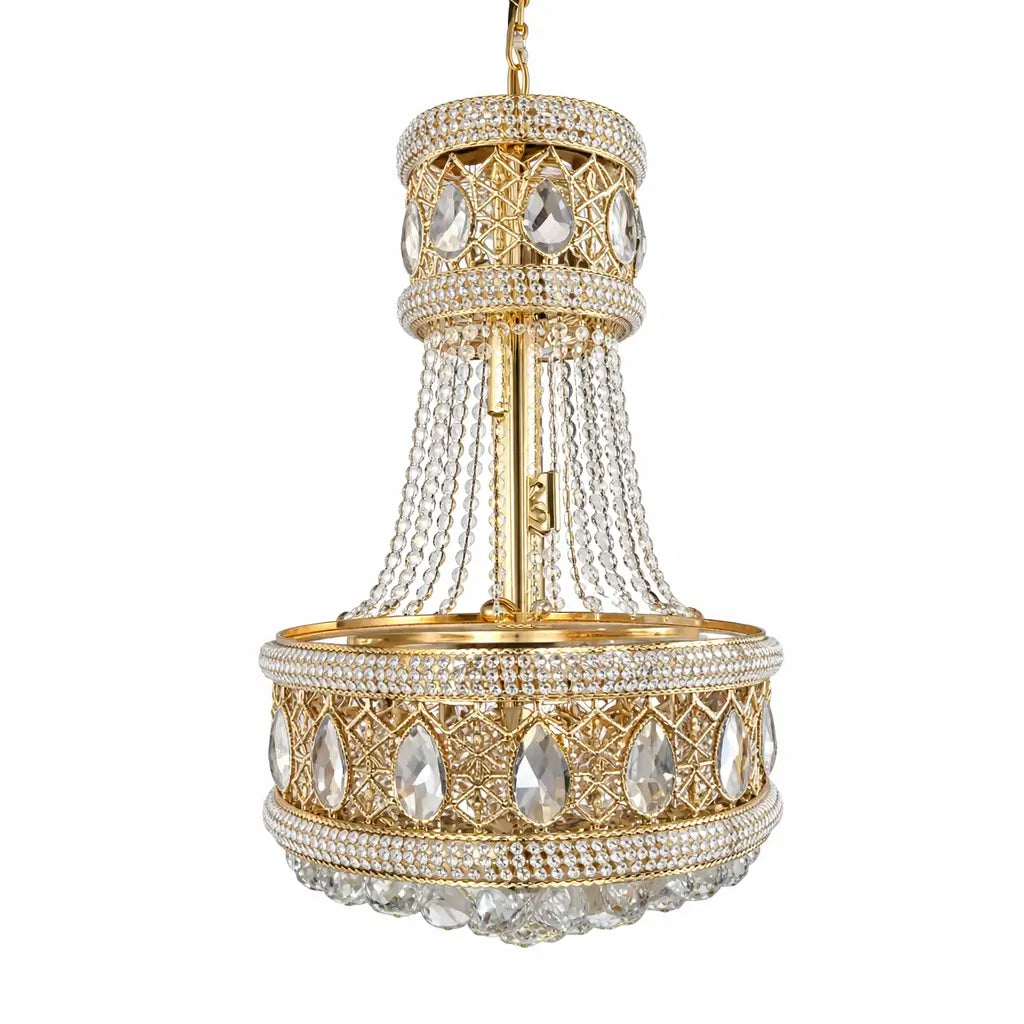 lustra clasica aurie pentru living sau dormitor diametru 40-60cm soclu E14 model 930