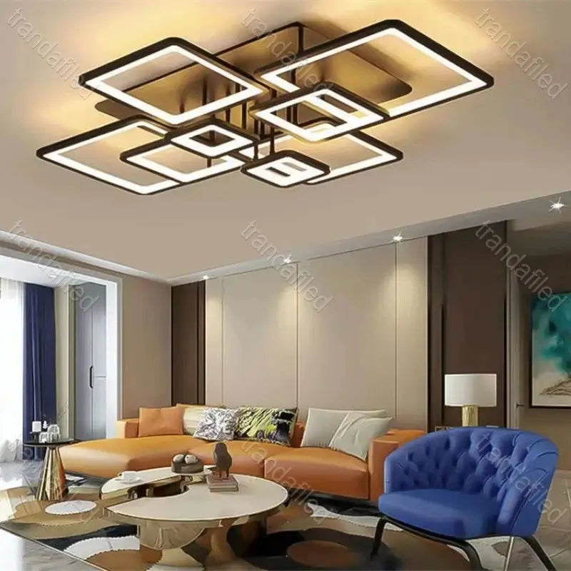lustra-led-de-tavan-320w-neagra-cu-design-modern-si-telecomanda-dimabila-cu-3-culori-de-lumina-pentru-living-sufragerie-sau-birou
