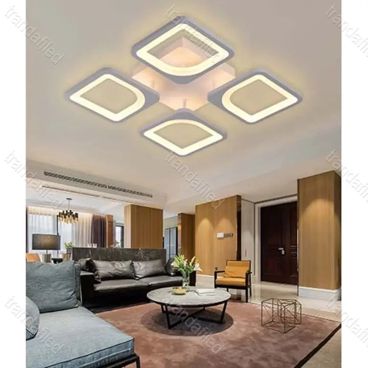 lustra-led-cu-4-patrate-neagra-design-modern-iluminat-interior