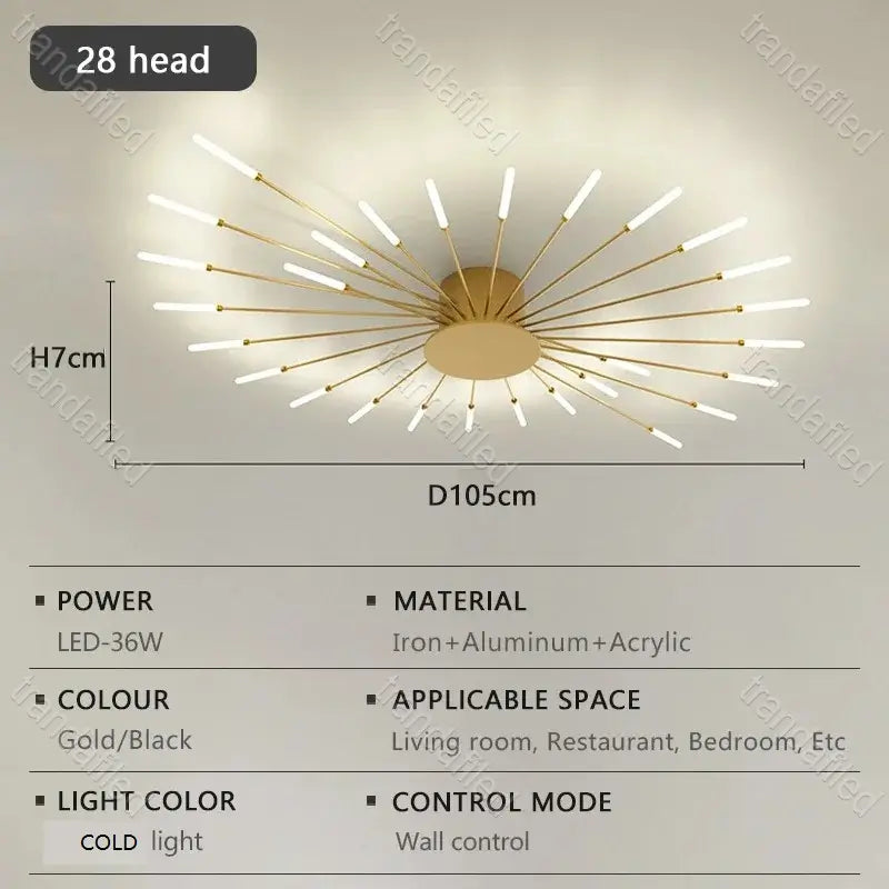 lustra-led-aurie-cu-18-28-42-brate-design-modern-soare