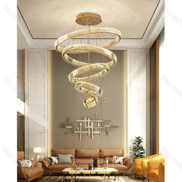 lustra-led-spirala-argintie-cu-cristal-k9-5-inele-telecomanda-l09