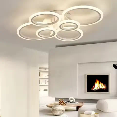 Lustră-LED-modernă-de-plafon-cu-design-circular
