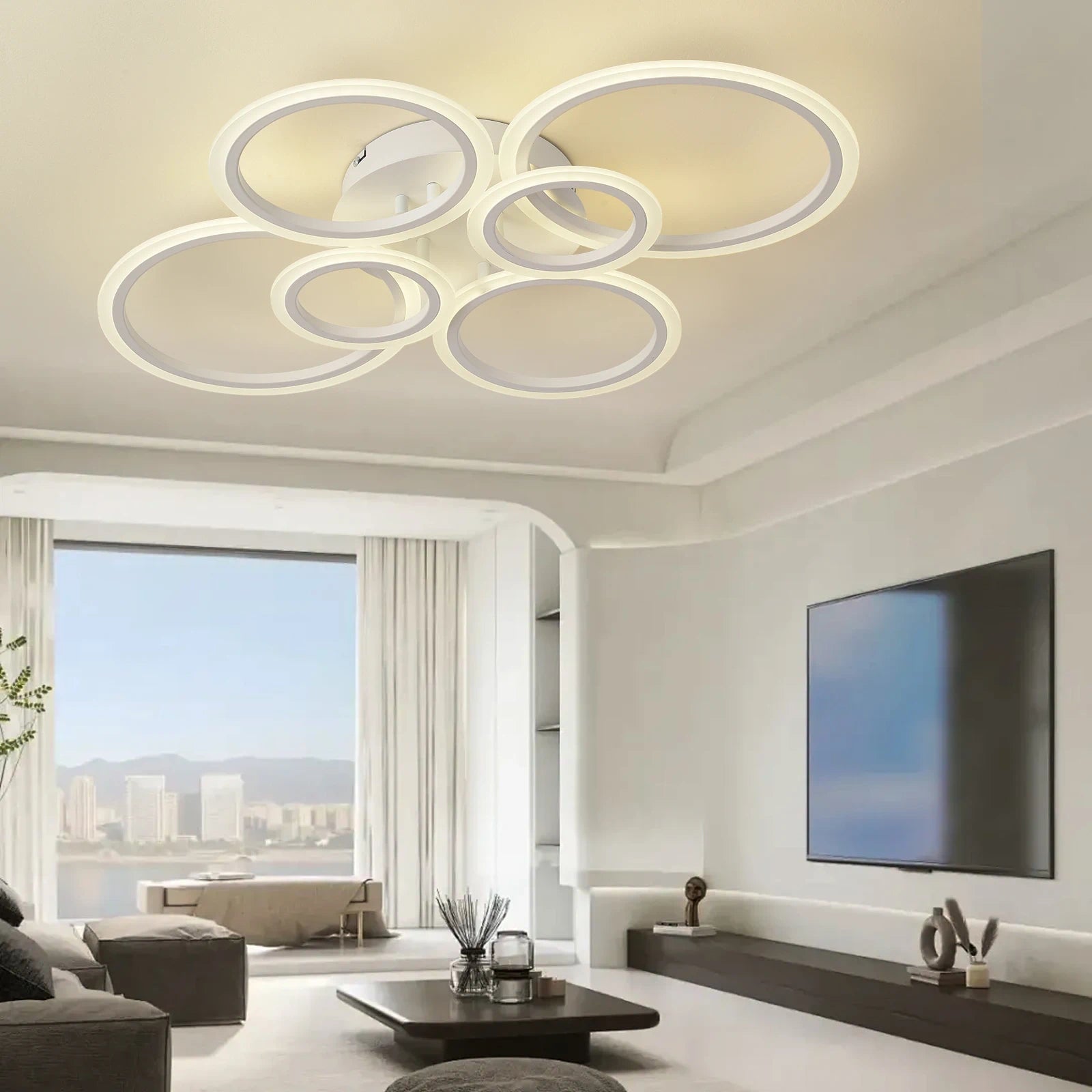 Lustră-LED-modernă-de-plafon-cu-design-circular