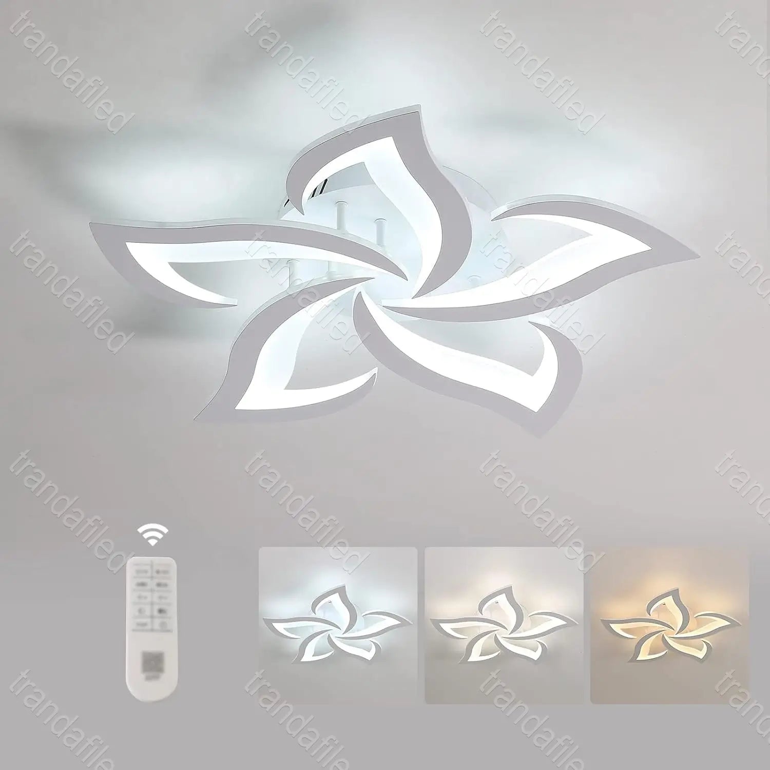 lustra-led-cu-ventilator-8884-5fs-design-floral-cu-telecomanda