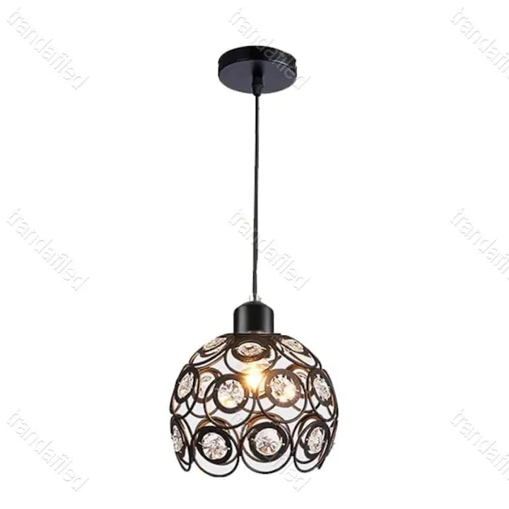 lustra-tip-pendul-eleganta-neagra-cu-cristale-si-dulie-e27-ajustabila