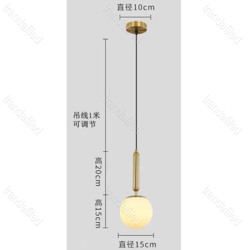 Lustră Suspendată LED 8007FGD – Glob Alb Mat & Cadru Auriu, Stil Nordic Minimalist