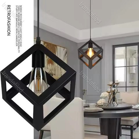 Pendul-modern-din-metal-set-3-modele-triunghiular-cubic-cilindric-E27-negru-design-industrial-pentru-living-bucatarie