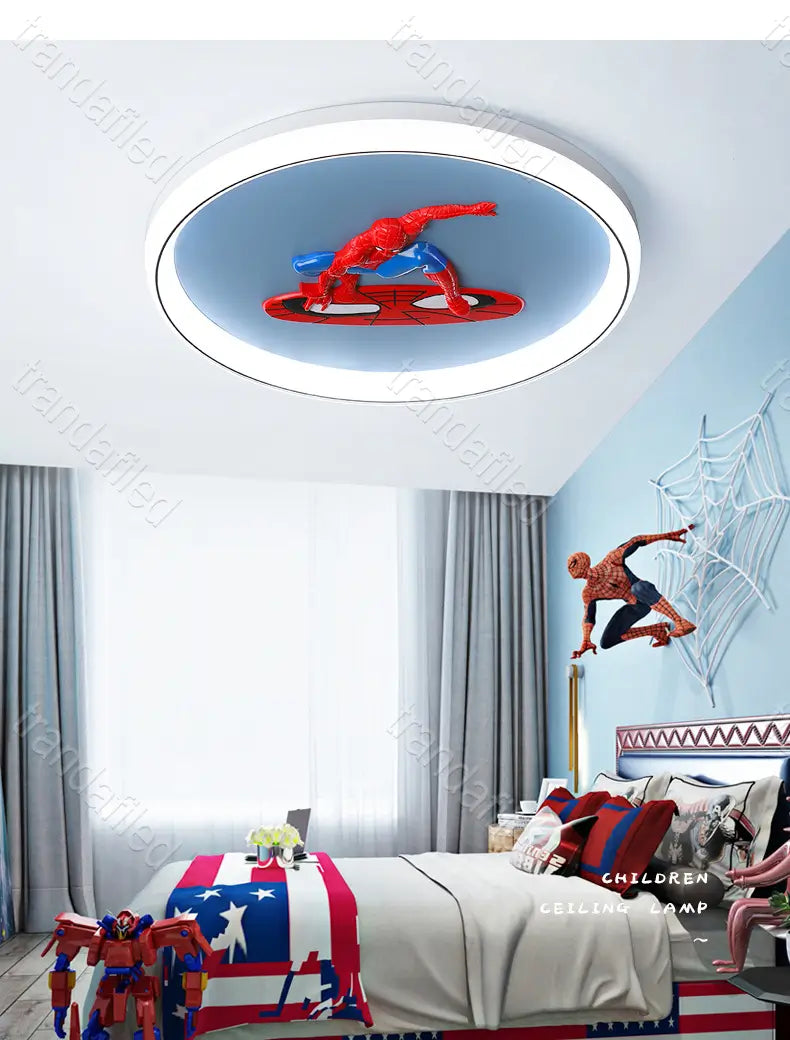 plafoniera-led-rotunda-copii-spiderman-cu-lumina-rece-naturala-calda