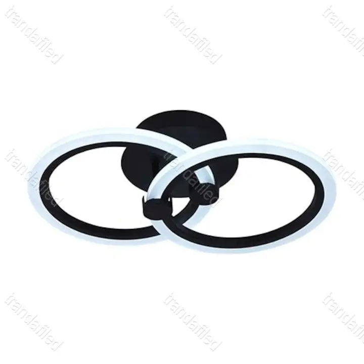 lustra-led-neagra-cu-2-brate-design-cercuri-cu-telecomanda-lumina-reglabila-48w