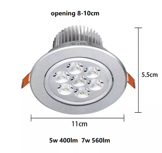 Spot LED 1W / 3W / 5W / 7W / 9W / 12W / 15W / 18W Rotund Mobil Argintiu 220V – Iluminat Modern și Eficient - lustra led