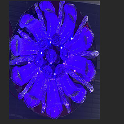 Lustra 313/450 multicolora, telecomanda, 6*e27 dulie ceramica, leduri multicolora - AliLed