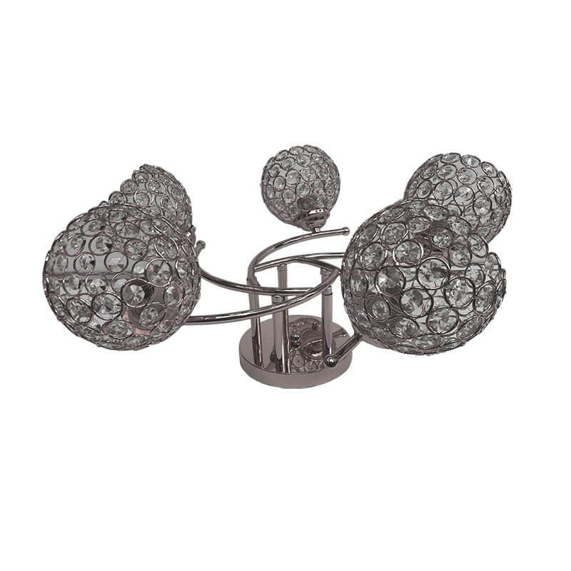 Lustra 601/5 cristal , 5*E27, abajur semitransparent cristal - AliLed