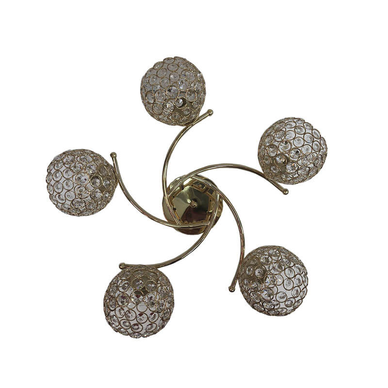 Lustra 601/5 cristal , 5*E27, abajur semitransparent cristal - AliLed