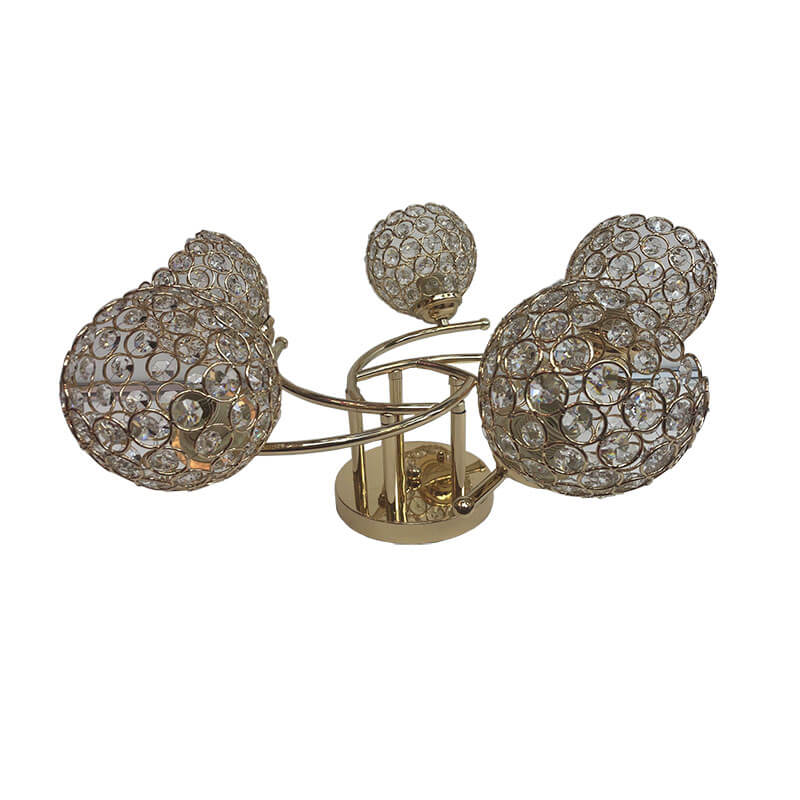 Lustra 601/5 cristal , 5*E27, abajur semitransparent cristal - AliLed