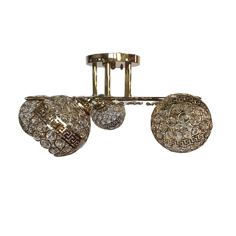 Lustra 602/5 cristal , 5*E27, abajur semitransparent cristal - AliLed