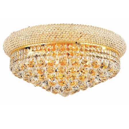 Candelabru clasic cu cristale, auriu, 5xE14 + LED 28W, elegant plafon - lustra led