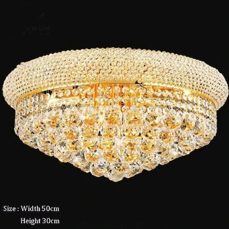 Candelabru clasic cu cristale, auriu, 5xE14 + LED 28W, elegant plafon - lustra led