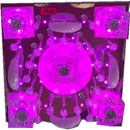 Lustra 8211/5, 400mm multicolora, telecomanda, 5*e27 dulie ceramica, leduri Multicolor - AliLed