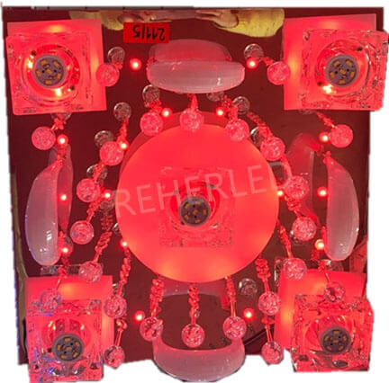 Lustra 8211/5, 400mm multicolora, telecomanda, 5*e27 dulie ceramica, leduri Multicolor - AliLed