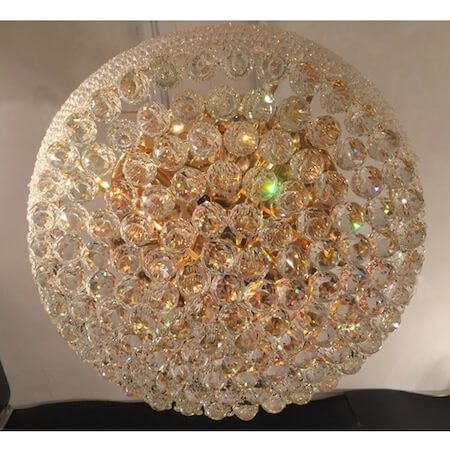 Candelabru clasic cu cristale, auriu, 5xE14 + LED 28W, elegant plafon - lustra led