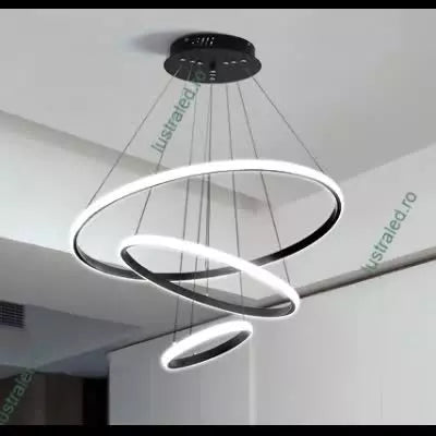 Lustre Led Living negru Lumina Neutra /alb Cu Telecomanda L01/20 40 60 - lustra led