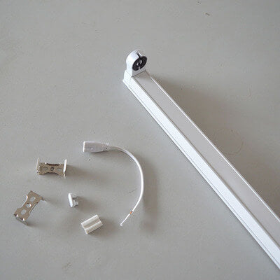 Suport tub LED T8 120cm cu clemele de fixare și conectori incluși
