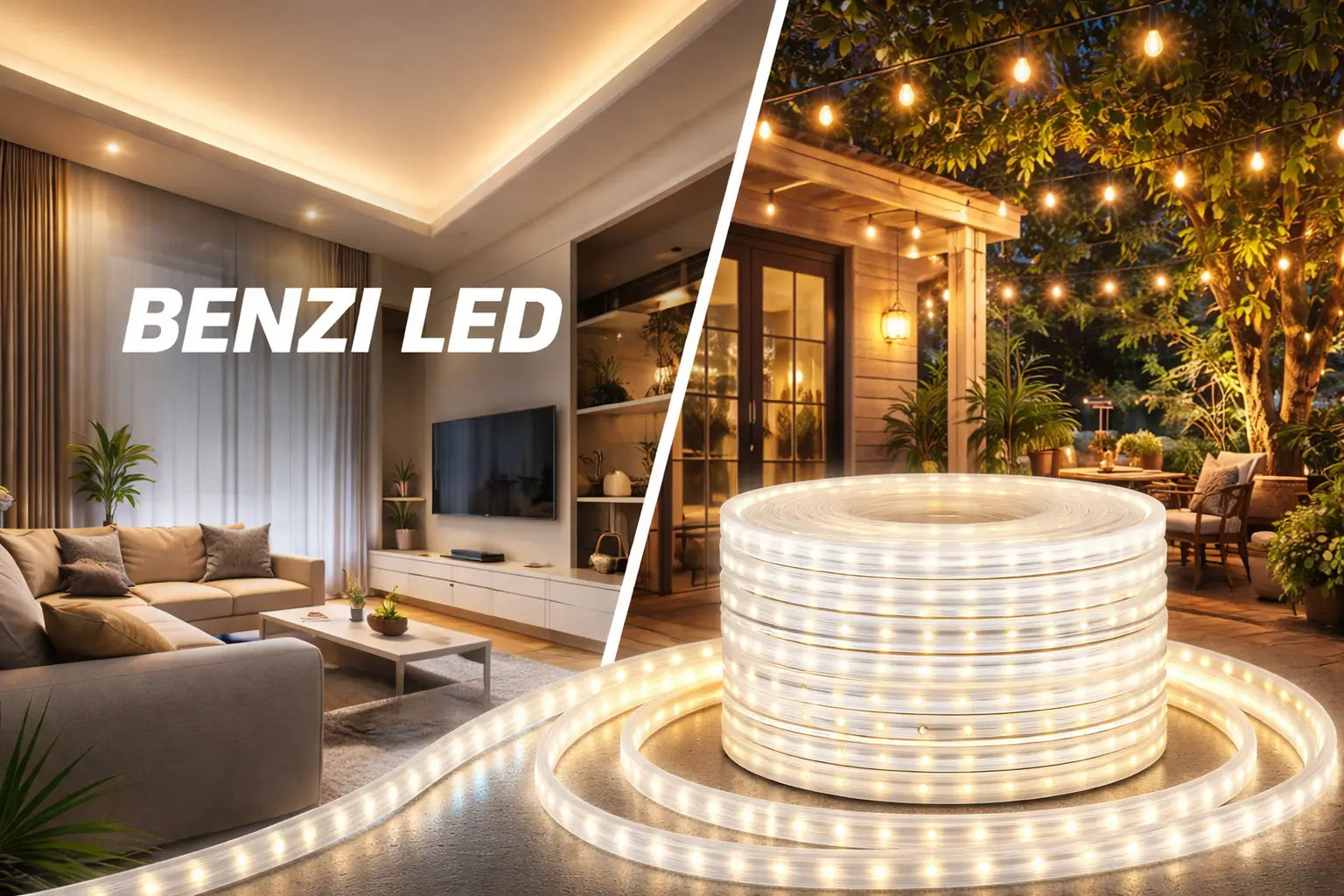 Bandă LED pentru interior și exterior 220V iluminat decorativ pentru casă și grădină